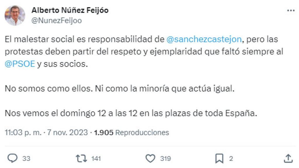 Tuit de Feijóo