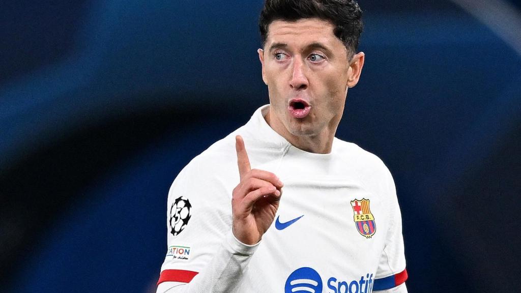 Lewandowski, en el partido ante el Shakhtar.
