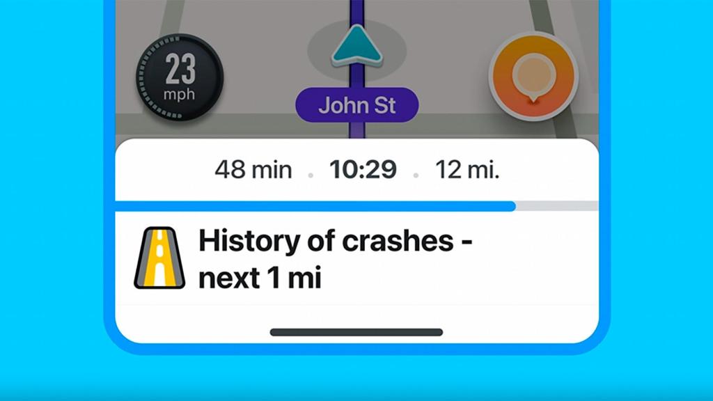 El aviso en Waze para avisar sobre un punto de concentración de accidentes
