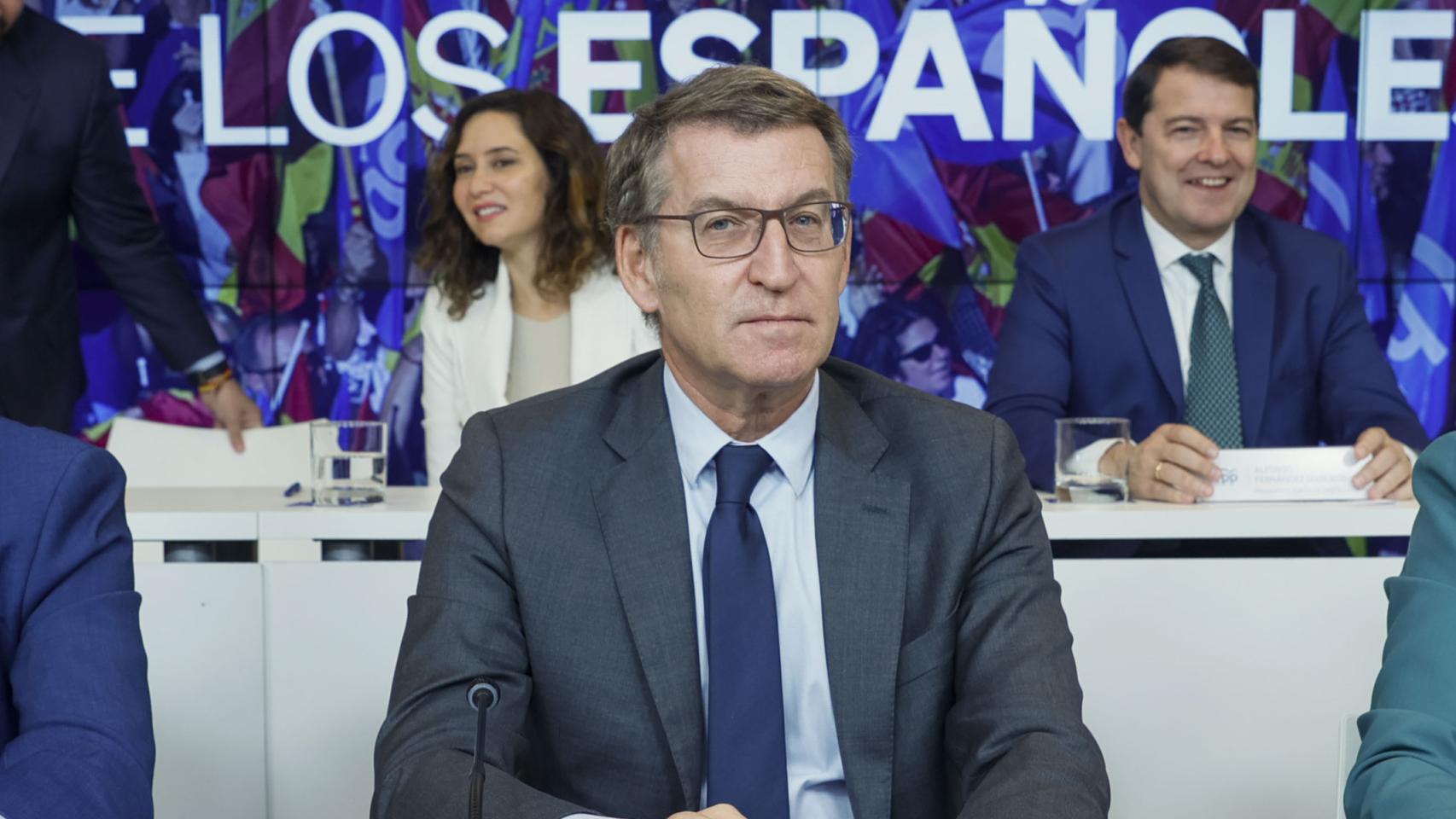Feijóo durante la Junta Directiva Nacional del Partido Popular.