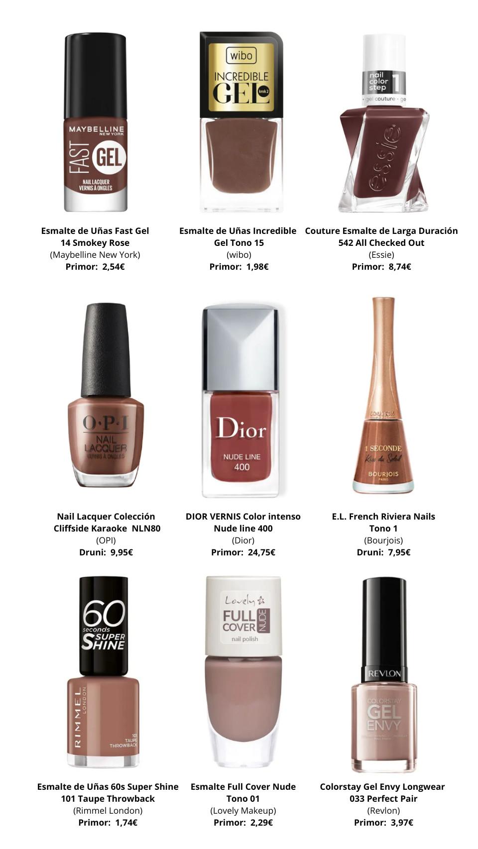 Esmaltes marrón chocolate