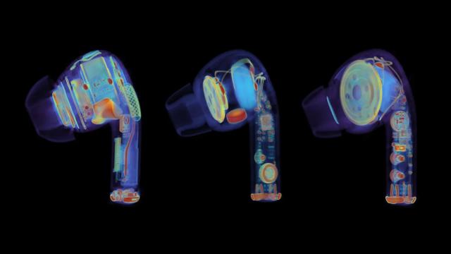 Tomografía de los AirPods falsos y verdaderos.