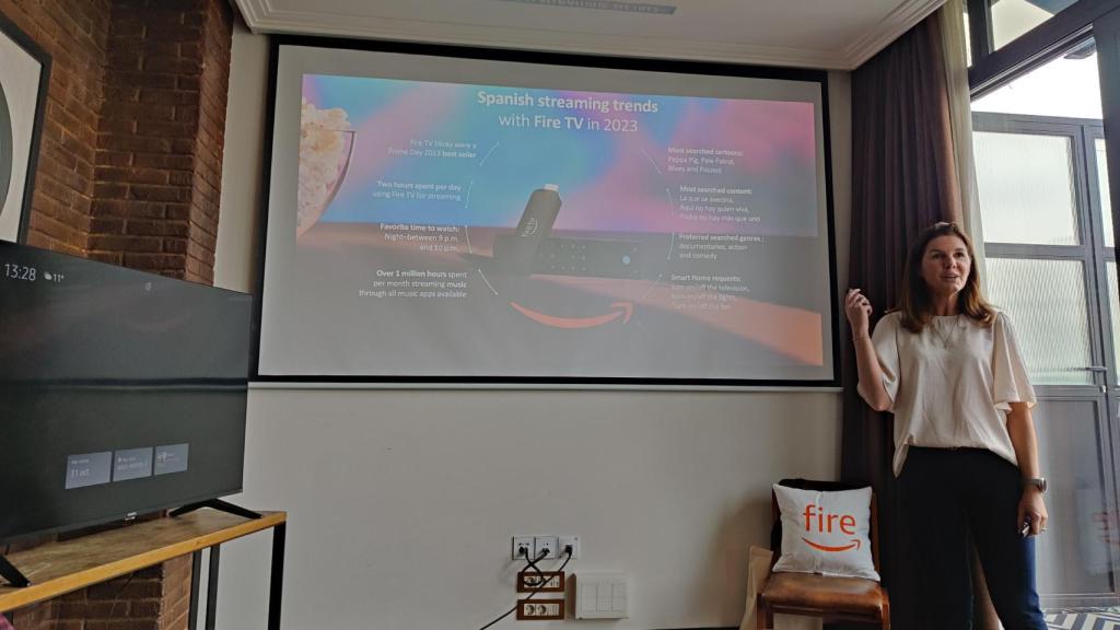 Emma Gilmartin presentando las tendencias de consumo en España de Fire TV