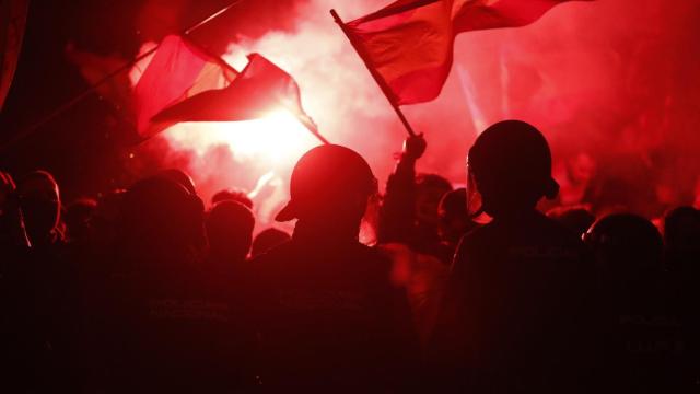 Concentración frente a Ferraz, el pasado lunes.