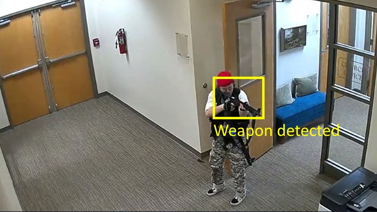 Una cámara de vigilancia detecta la presencia de una persona armada mediante el sistema DISARM.