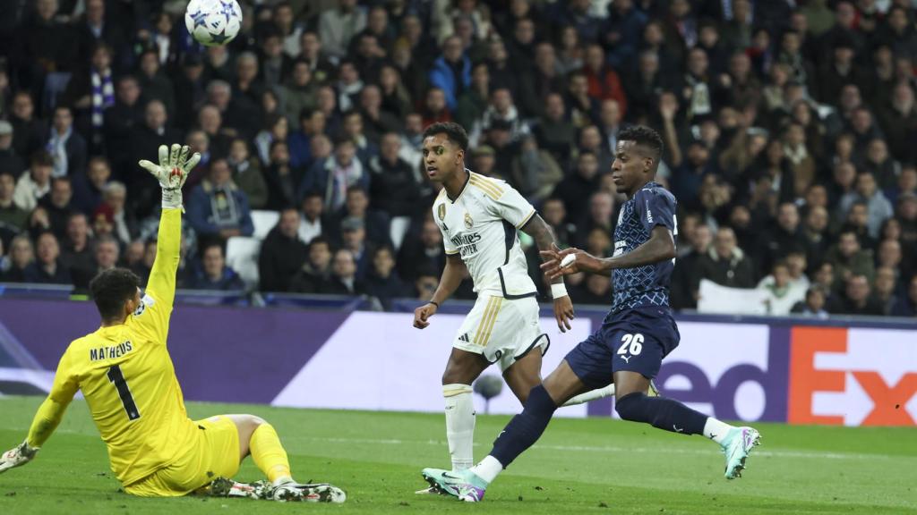 La acción de Rodrygo en su gol contra el Sporting de Braga