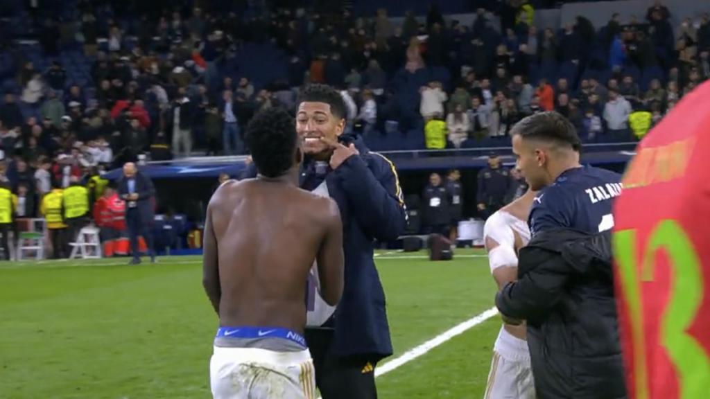 La escena entre Vinicius y Bellingham tras el Real Madrid - Sporting de Braga