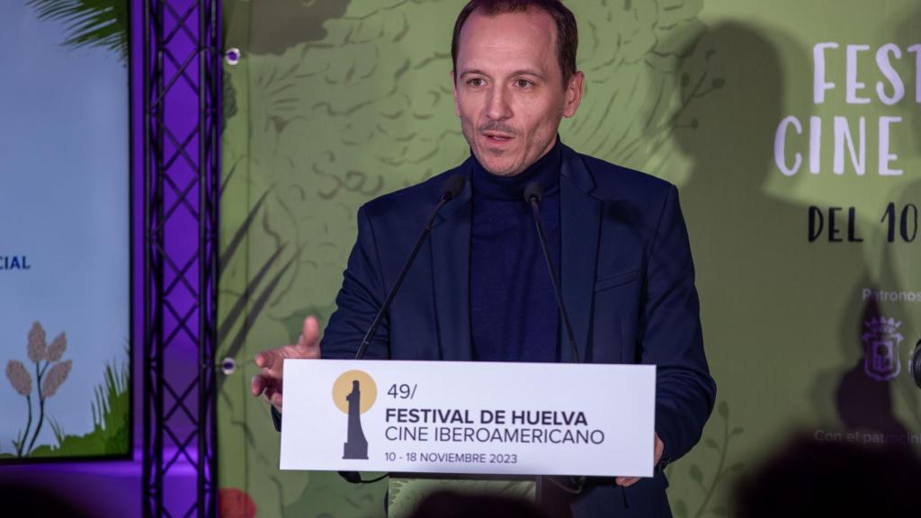Manuel H. Martín, director del certamen onubense, en la presentación del festival que tuvo lugar en Madrid y Huelva.