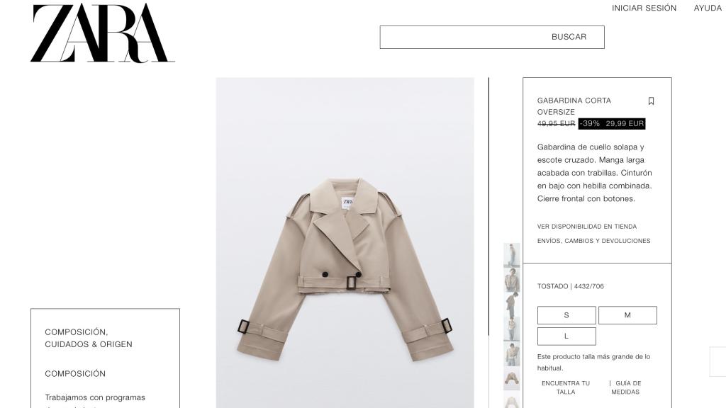 Gabardina oversize.