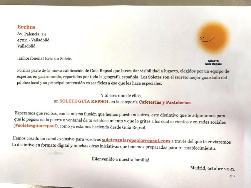 El Solete conseguido por la Churrería Erchus