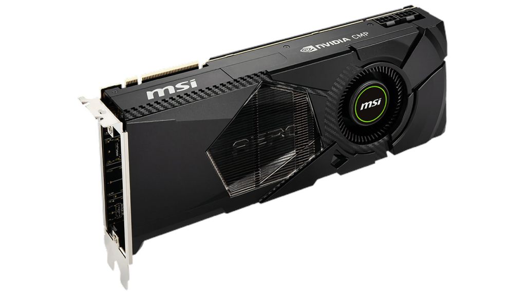 Una tarjeta gráfica Nvidia CMP diseñada para criptominería, y que ahora se usa para jugar