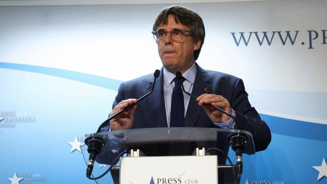 Carles Puigdemont, durante la rueda de prensa de este jueves en Bruselas.