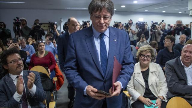 El expresidente de la Generalitat y eurodiputado de Junts, Carles Puigdemont, este jueves en Bruselas.
