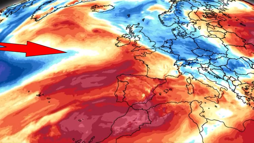 La llegada de aire más frío que dará lugar al cambio de tiempo. Meteored.
