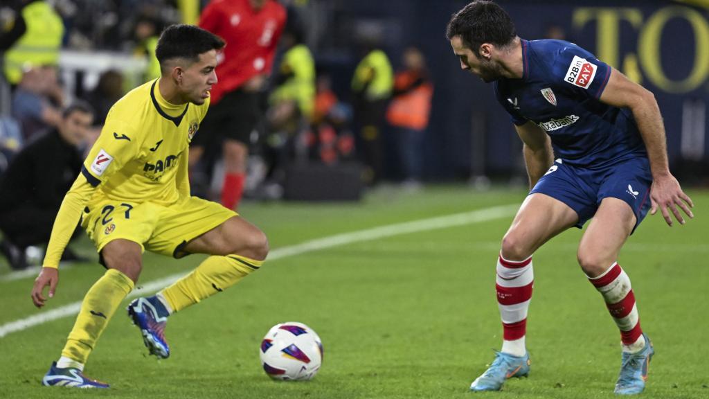 Ilias Akhomach, en una acción frente al Athletic
