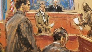 Ilustración del juicio contra el fundador de FTX, Sam Bankman-Fried.