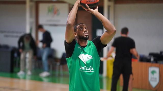 Will Thomas durante un entrenamiento con el Unicaja de Málaga.