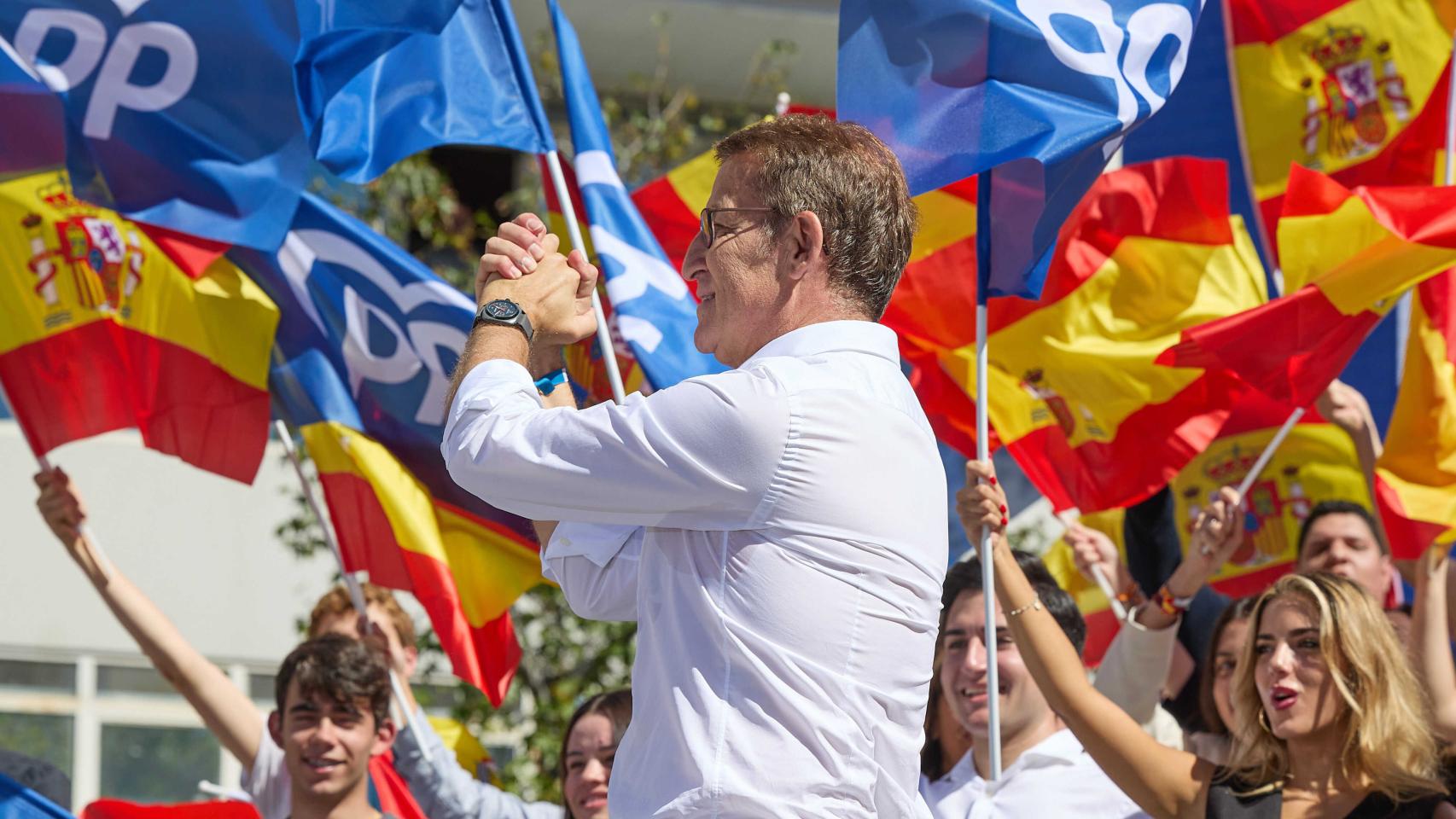 El líder del PP, en un acto contra la amnistía en Madrid.