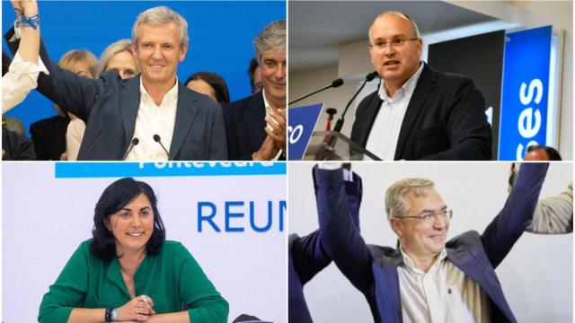 De izq. a dcha.: Alfonso Rueda, Miguel Tellado, Elena Candia y Luis Menor.