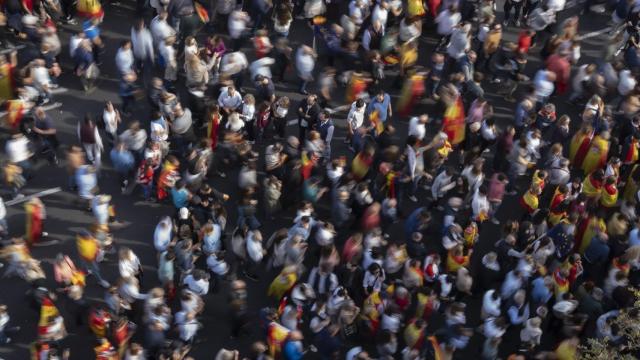 Imagen de la manifestación convocada por el PP este domingo en Valencia