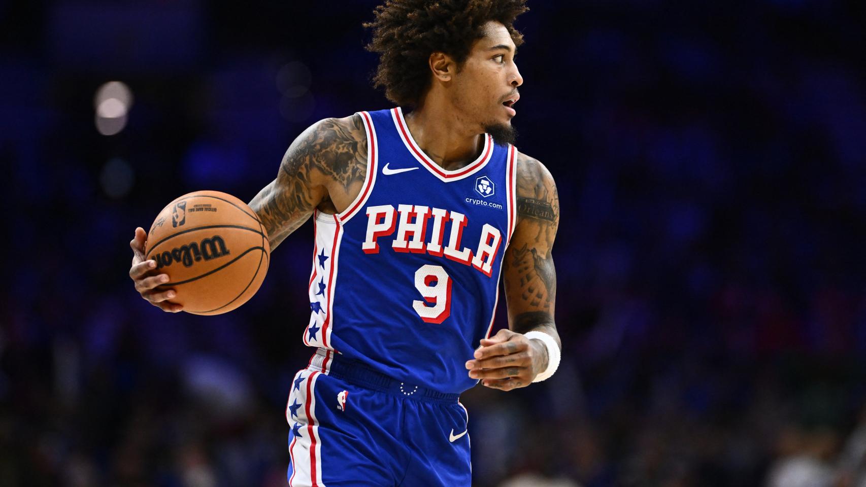 Kelly Oubre, en un partido de la temporada 2023/2024 de la NBA con su equipo, los Sixers.