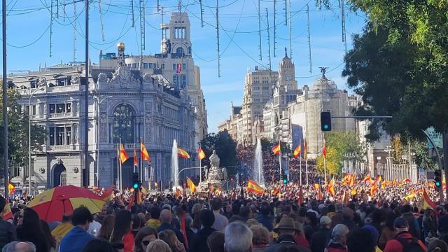 La manifestación del PP contra la amnistía llegó a Cibeles, extendiéndose por la Castellana.
