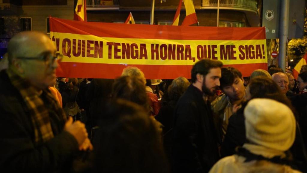 Pancarta de la manifestación en Ferraz.