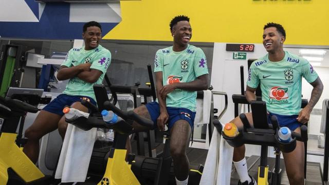 Endrick, Vinicius y Rodrygo, con la selección de Brasil