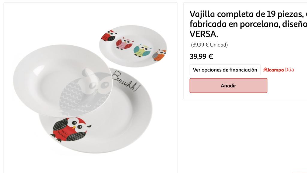 Vajilla completa de 19 piezas.