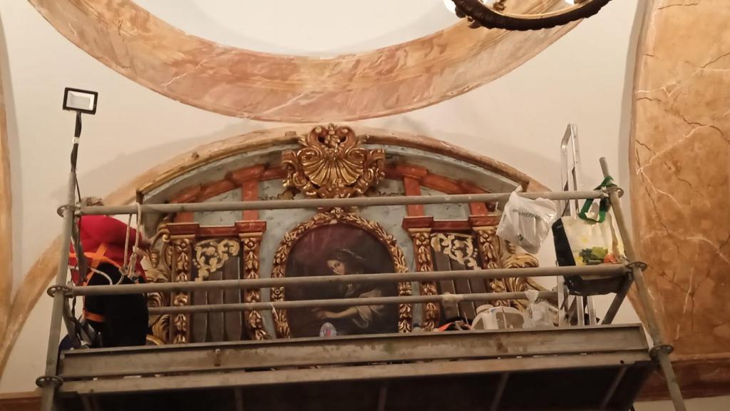 Trabajos de restauración del ático.