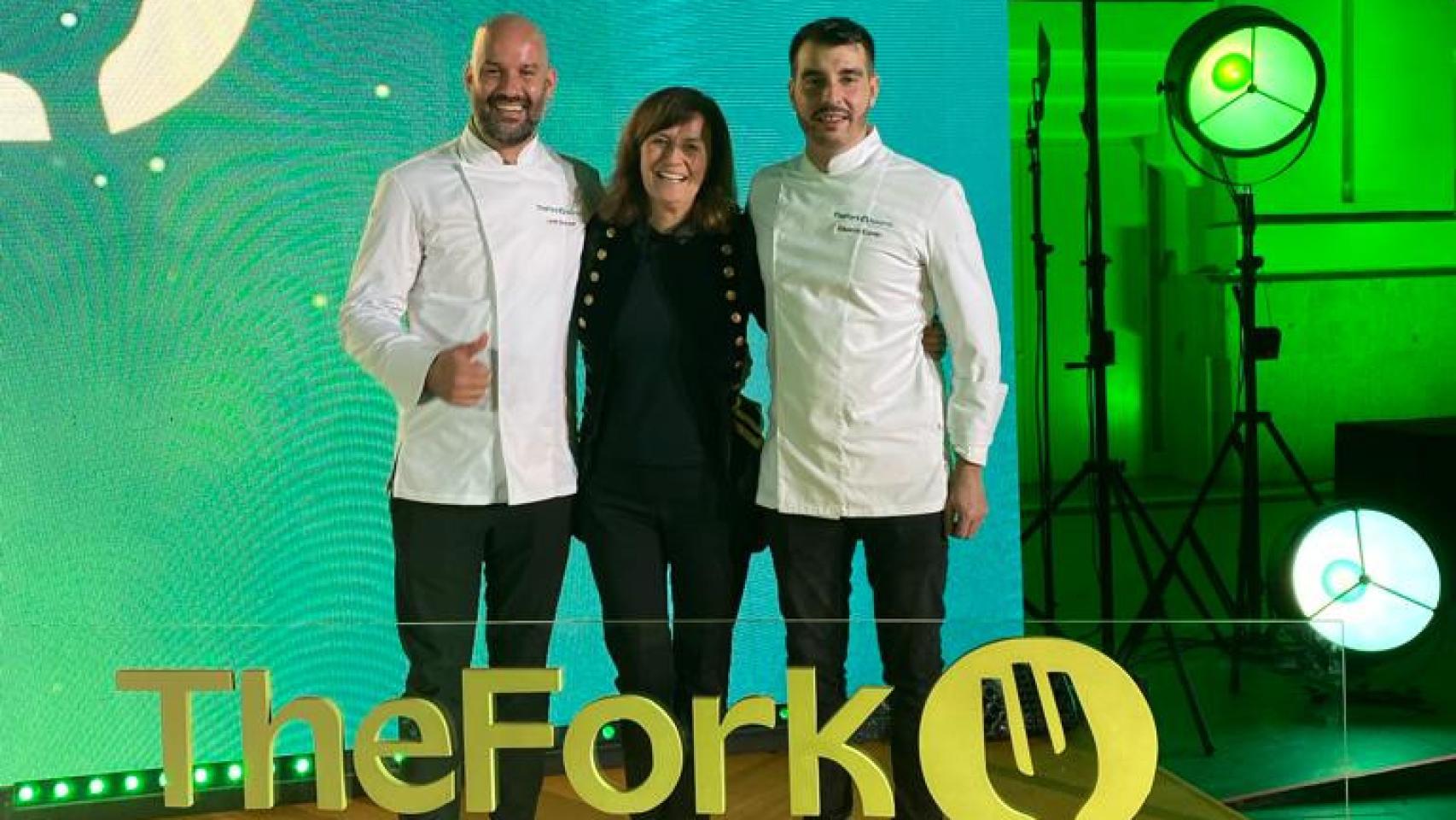 Lenin Busquet, Esther Labaig y Eduardo Espejo en la gala de los premios TheFork.