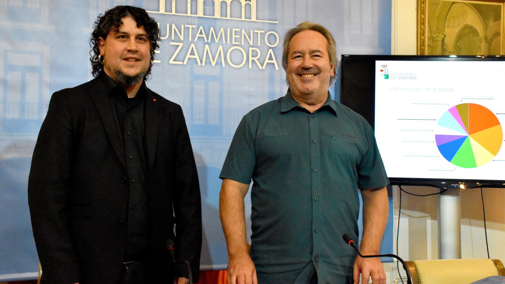 El alcalde de Zamora, Francisco Guarido; y el concejal de Economía y Cuentas, Diego Bernardo