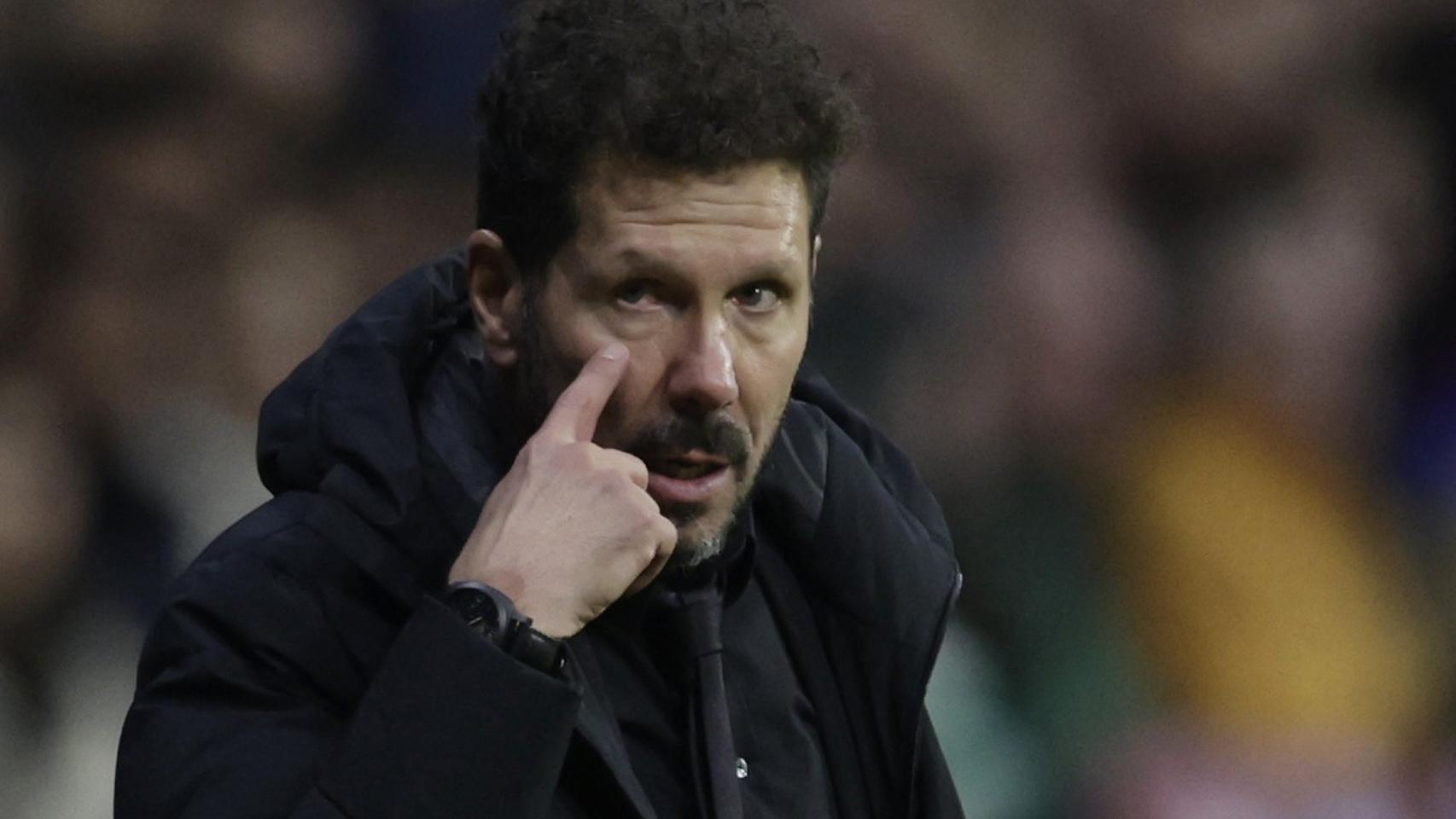 Simeone, durante un partido del Atlético de Madrid