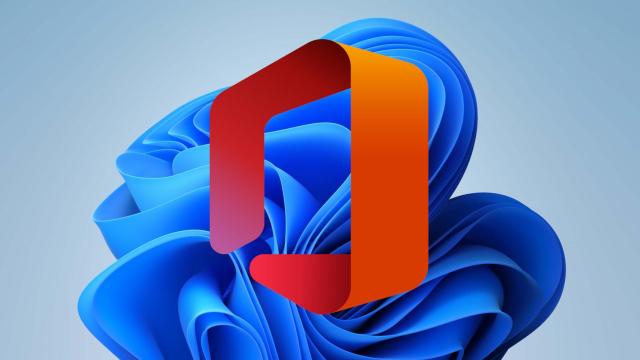 Logotipo de Microsoft Office sobre el fondo de pantalla de Windows 11