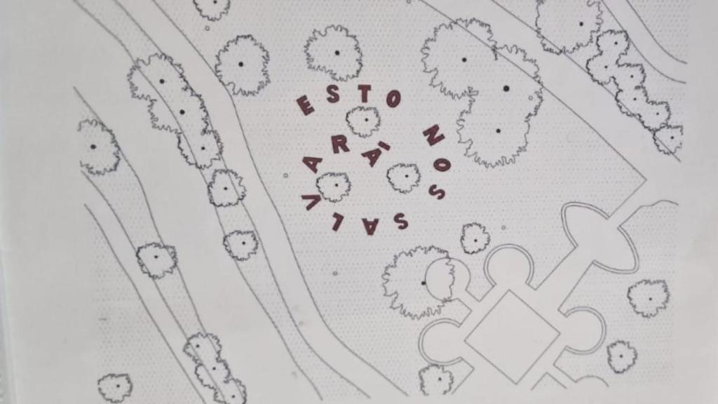 Muestra del próximo jardín que Ghada Amer creará en Valencia: Esto nos Salvará. EE