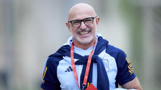Luis de la Fuente, en la concentración de la Selección
