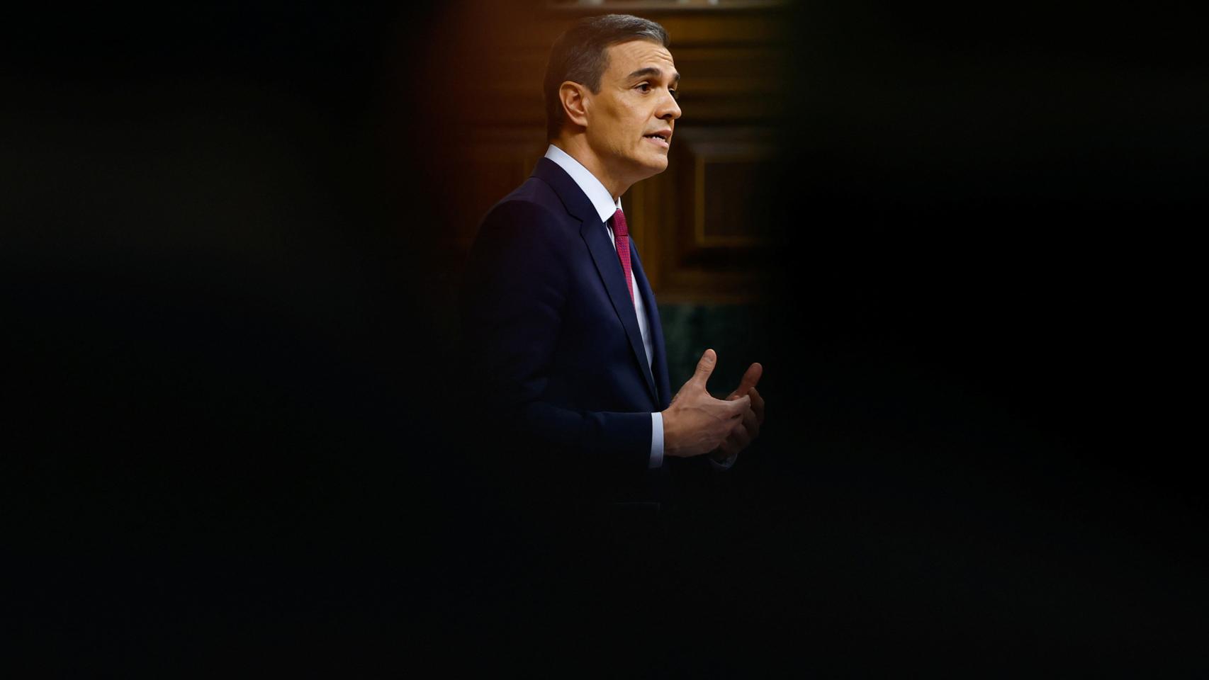Pedro Sánchez durante su discurso de investidura.