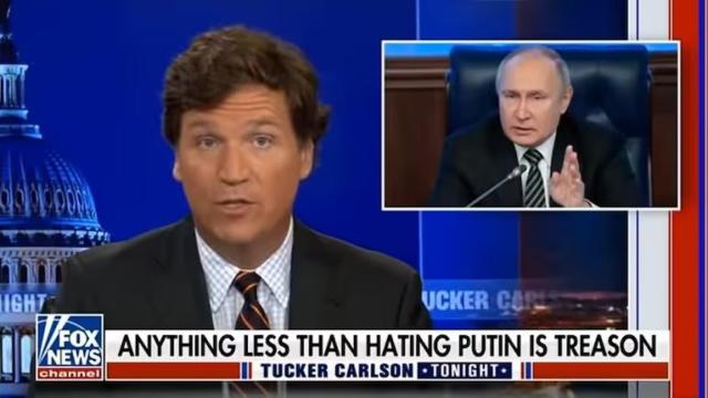Tucker Carlson, en un espacio dedicado al elogio de Putin.