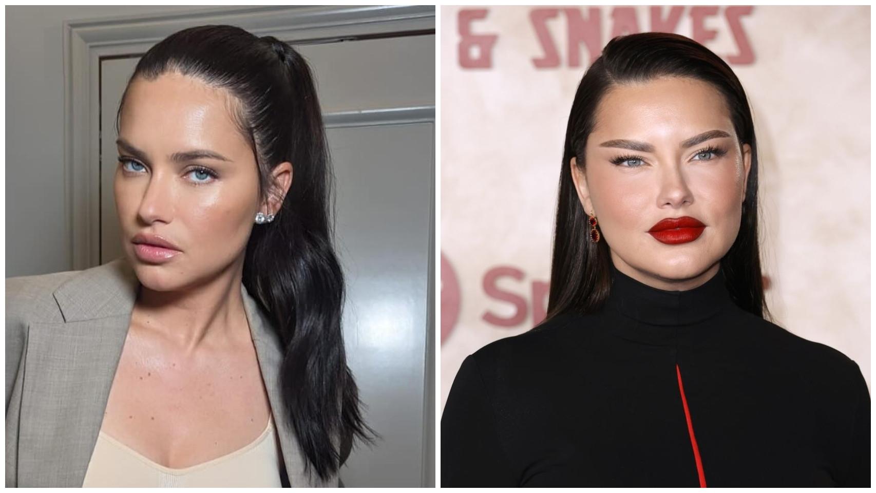 Adriana Lima, en octubre de 2023 (izquierda) y en noviembre de 2023 (derecha).