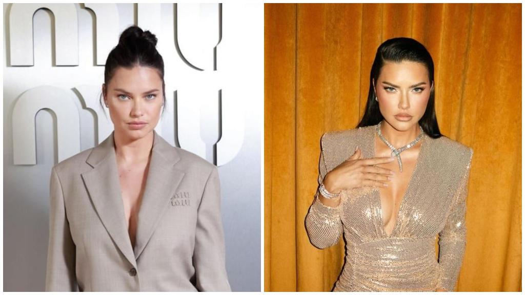 Adriana Lima, en octubre de 2023 (izquierda) y en noviembre de 2023 (derecha).