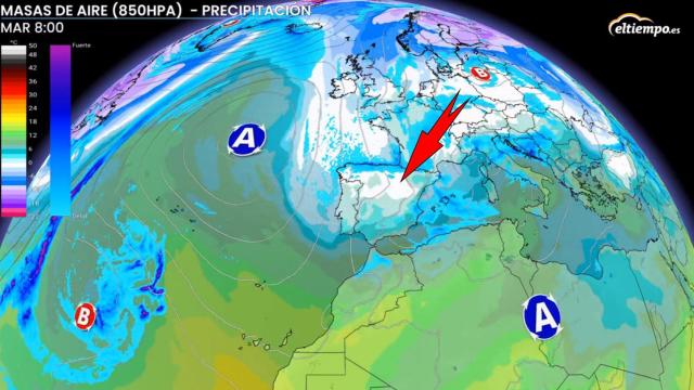 La masa de aire frío que hará su entrada la semana que viene. ElTiempo.es
