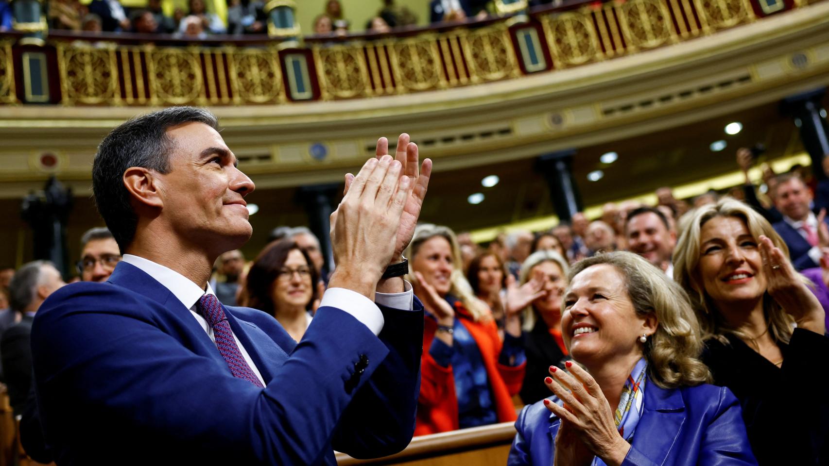Pedro Sánchez, tras ser elegido presidente del Gobierno por el Congreso de los Diputados.