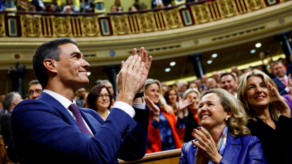 Pedro Sánchez, tras ser elegido presidente del Gobierno por el Congreso de los Diputados el 16 de noviembre de 2023.