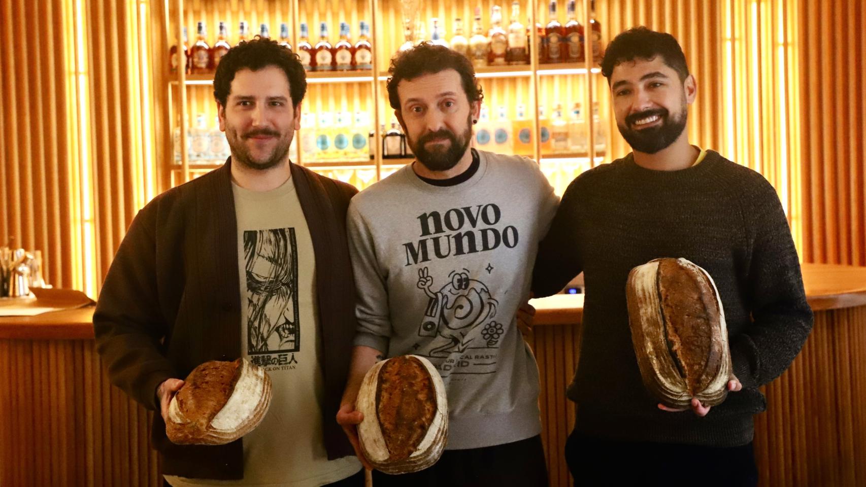 Guilherme Gleiser, Patricio Pons y Norman Flores, los creadores de la panadería con el mejor pan de Madrid.