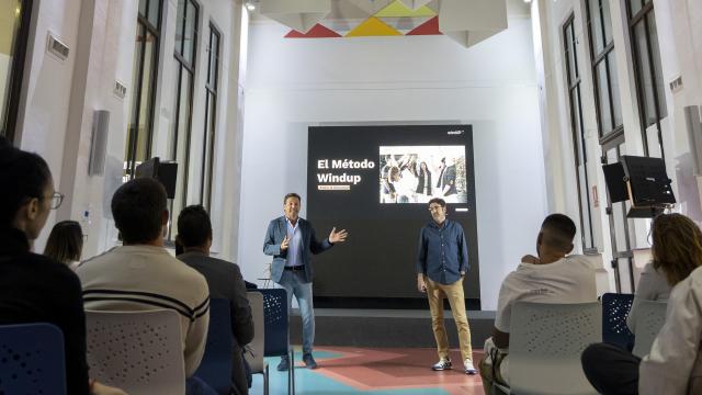 Daniel Sánchez Piña y José Gómez-Zorrilla Sanjuan, CEOS de Windup, en el Encuentro Empresarial.