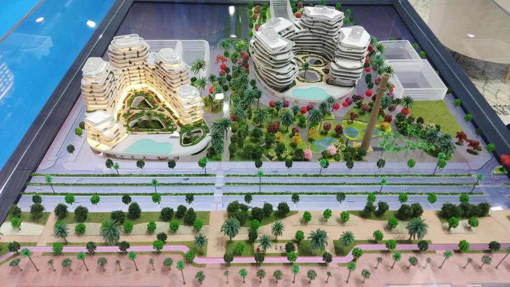 Maqueta de los edificios residenciales de La Térmica, en Málaga.