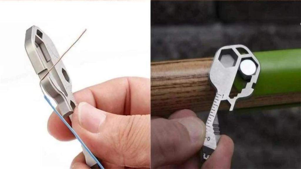 La multiherramienta con forma de llave.