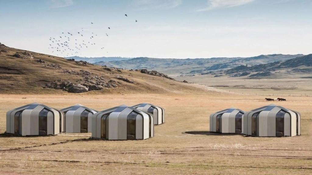 Varias casas Kazakh Yurt.