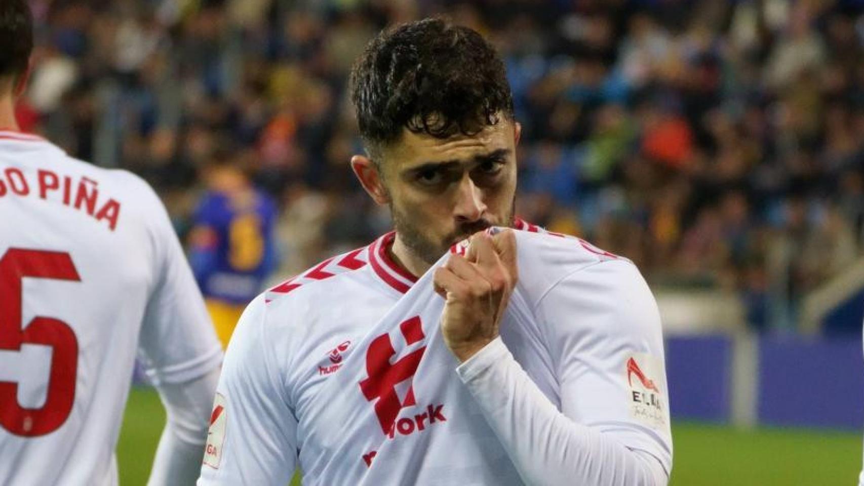Primer gol de Sergio Ortuño en el pasado partido en Andorra.