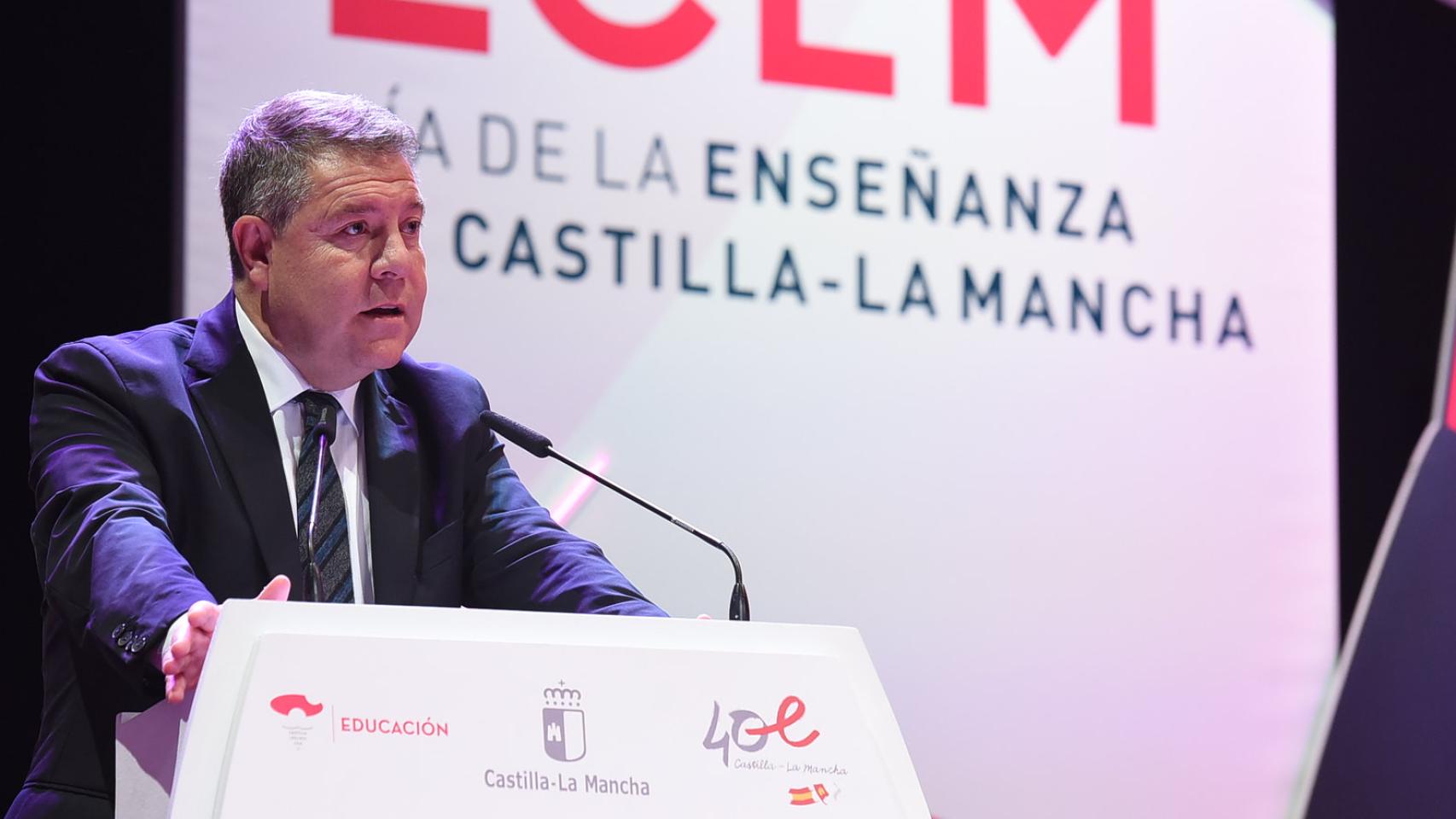 Emiliano García-Page, este viernes en el Día de la Enseñanza en Alcázar de San Juan